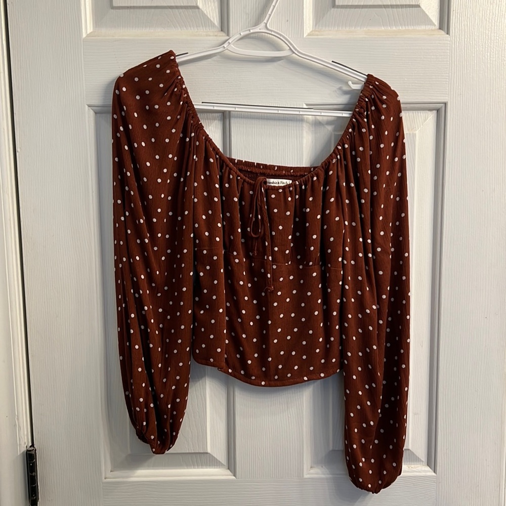 Abercrombie Long Sleeve Polka Dot Top